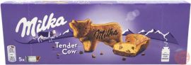 Milka Tender Cow cocoa soft cake with chocolate chips, 5-pieces in 140-gram box (case of 16)