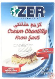 ZER Best Quality cream chantilly, mousse cream with vanilla, 2x75-gram packages in box (pack of 12)