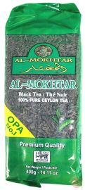 Al Mokhtar black tea, 100% ceylon tea, loose leaf 400-gram bag (case of 20)