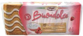 Freddi Buondolce strawberry flavor soft mini cakes with yogurt filling, 10-count, 250-gram wrapper (case of 16)