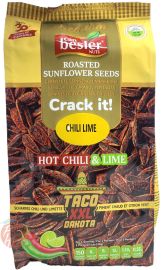 Besler Crack It! hot chili & lime seasoned roasted sunflower seeds, taco XXL, 9-ounce bags in box (case of 16)