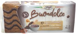 Freddi Buondolce cocoa and honey snack cake with filling, 10-pieces in 250-gram wrapper (case of 12)