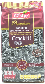 Besler can roasted black sunflower seeds, little salted, 256-gram bag, (case of 16)