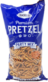 Crackerfers Party Mix pretzels, small oven baked, 10.6-ounce bags (case of 12)