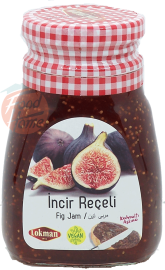 Lokman fig jam, incir receli, vegan, 360-gram glass jars (case of 12)