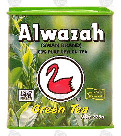 Alwazah Swan Brand loose green tea, 100% natural, 225-gram tins (case of 24)